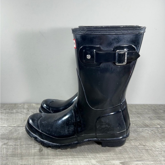 Hunter Original Short Gloss Black Rain Women’s Waterproof Winter Snow Boots 7 - Picture 5 of 10